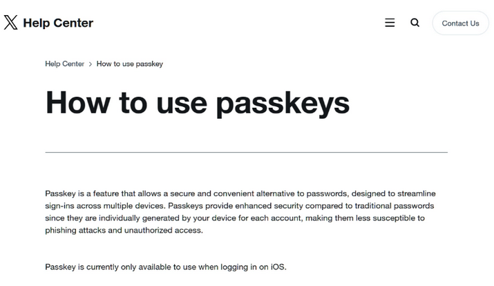 渑池苹果维修店铺分享iOS用户如何通过通行密钥(Passkey)登录 